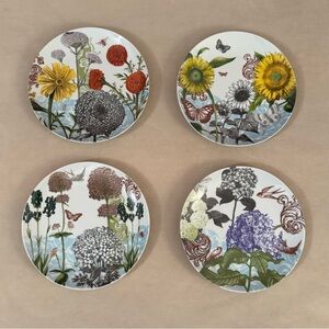 NIB Rosanna Floral Decorative Plates Set of 4 Secret Garden